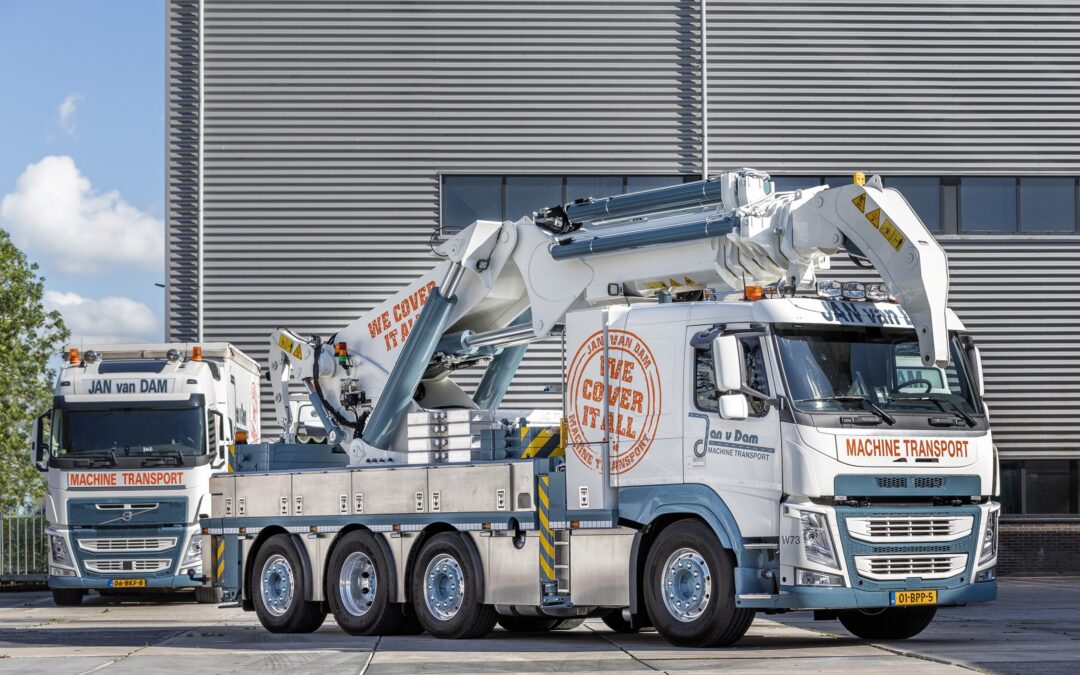 Van Dijk Trucks Woerden levert bijzondere Volvo FM500 met Erkin-kraan aan Jan van Dam Machine Transport